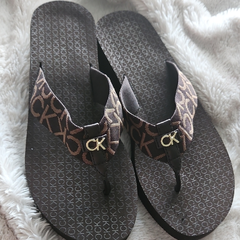 Calvin Klein Monogram Flip Flops